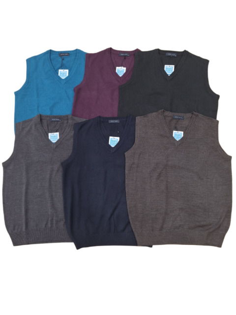 洗えるVネックベスト/シャツ合わせ/ジャケットの下に/6色展開//M～LL