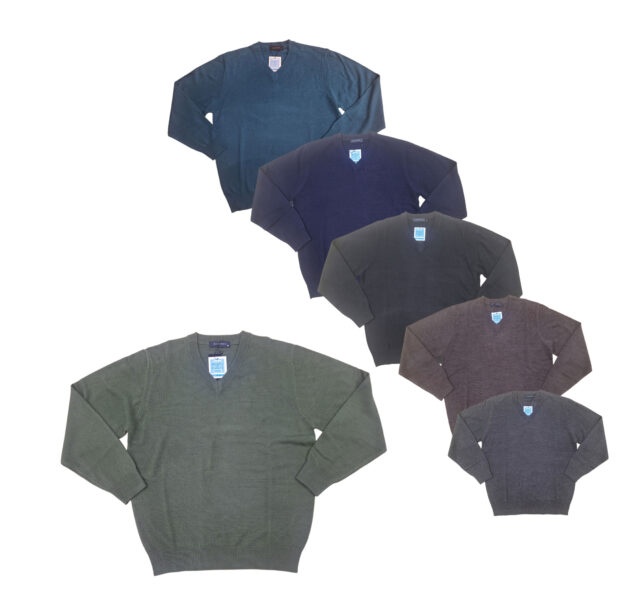 洗えるセーター/Vネック/シャツ合わせ/ジャケットの下に/6色展開/M~LL