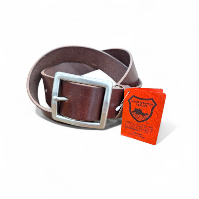 栃木レザー/１枚革ブラウンベルト4ｃｍ幅