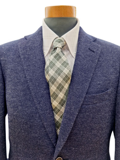 秋冬ウールストレッチニットスーツ/スッキリシルエット/ブルーネイビー/ＡＢ体