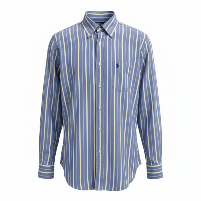 POLO BCS ポロビシーエス長袖 カジュアルシャツ 綿100％ボタンダウン メンズファッション/ブルーストライプ/