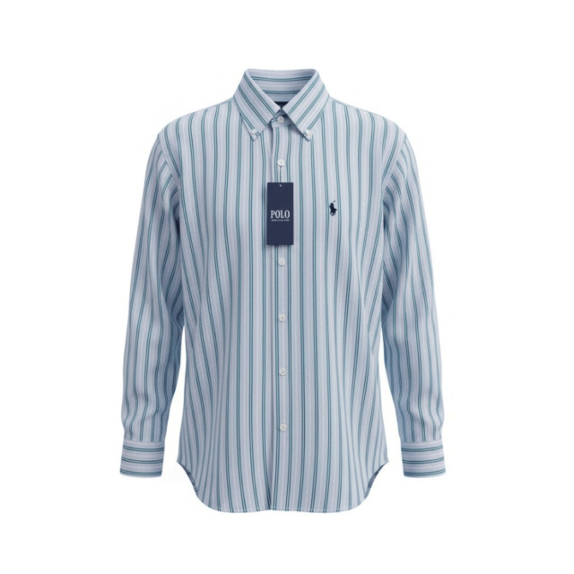 POLO BCS ポロビシーエス長袖 カジュアルシャツ 綿100％ボタンダウン メンズファッション/サックス/ストライプ