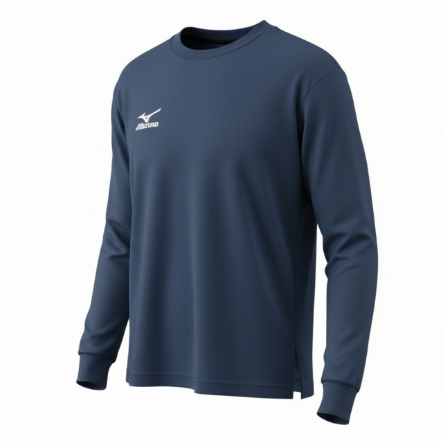MIZUNO/クールクルーネックロングＴシャツ/吸汗速乾///スポーツ/ネイビー/Ｍサイズのみ