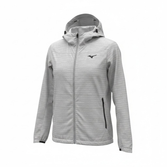 MIZUNO/極薄クール/撥水フード付きブルゾン/ライトグレー/アウトドア/スポーツ/Ｍサイズのみ